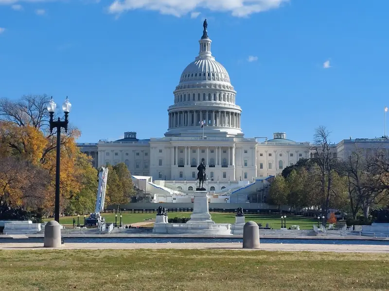 The United States Capitol on a sunny autumn day