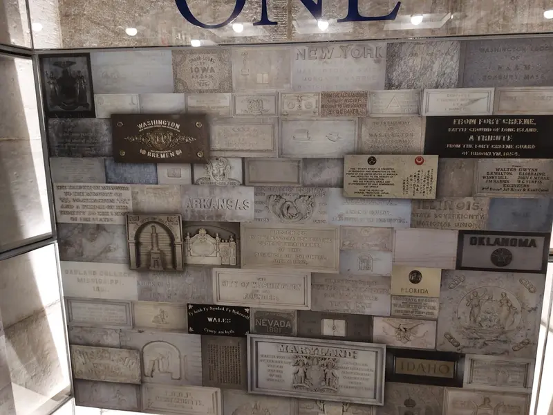 Commemorative stones from US states set into the monument's inner wall